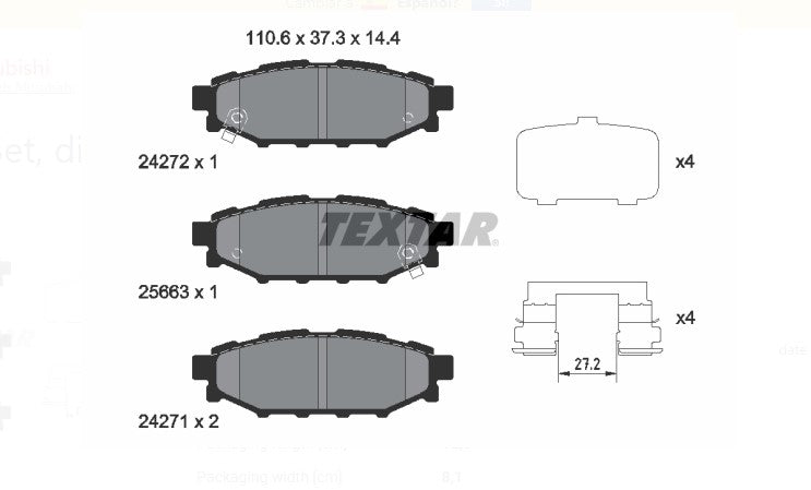 TEXTAR 2427201 Kit Pastiglie Freni Toyota Gt86