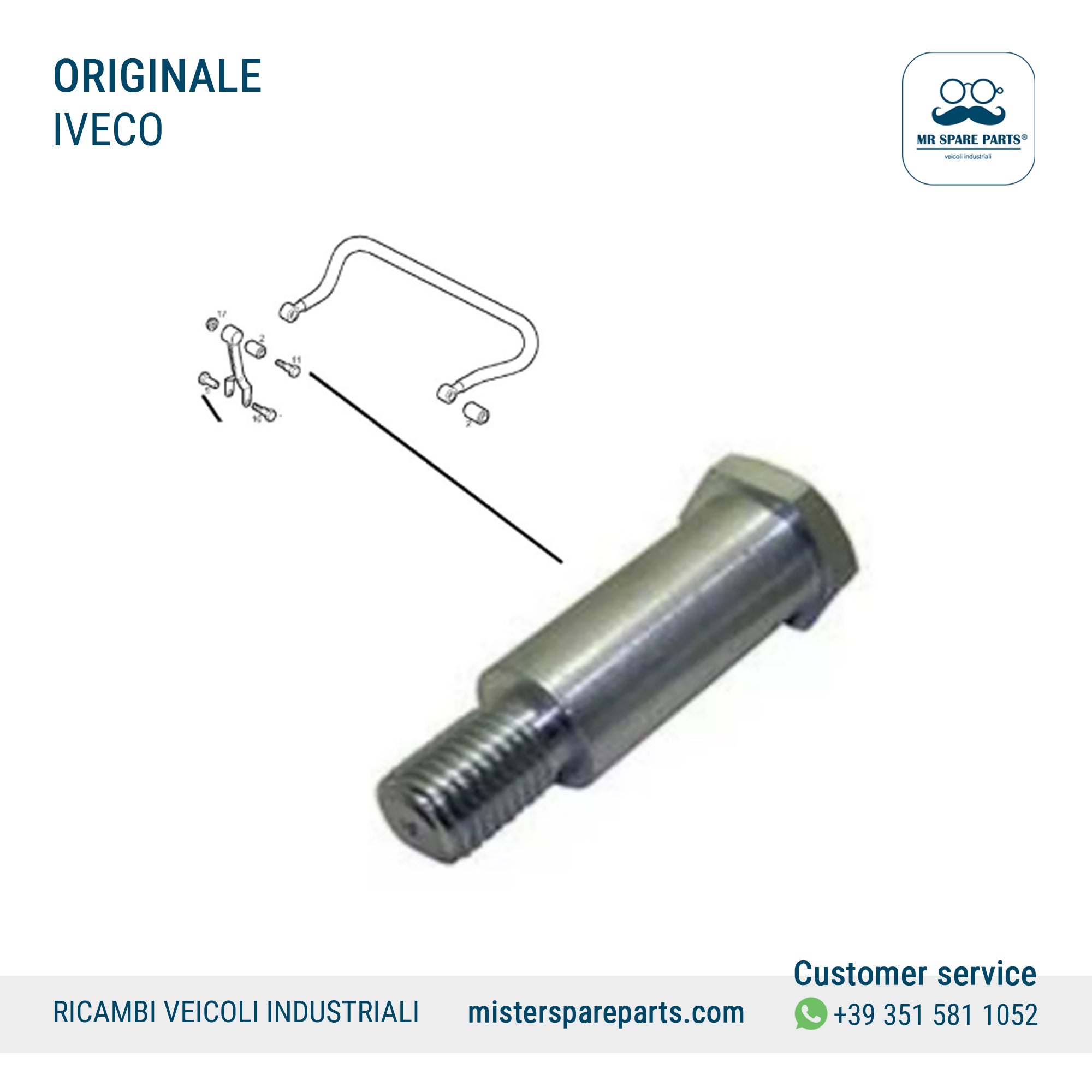 Perno bloccaggio silentblock barra stabilizzatrice sospensione Anteriore PER IVECO EuroFire Trakker Stralis Eurocargo ORIGINALE 42120135