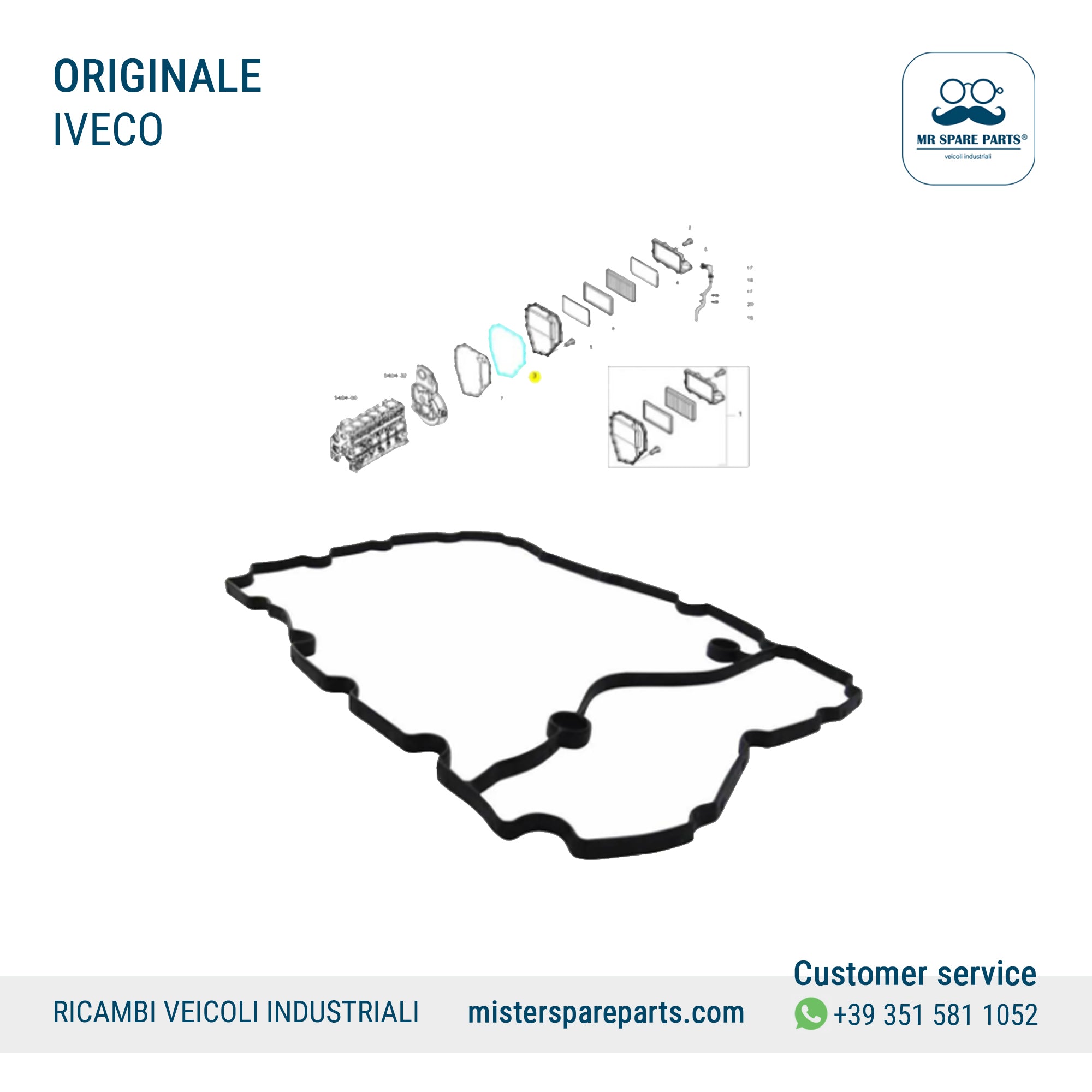 Guarnizione del coperchio del sistema di distribuzione interno Iveco Stralis Trakker Originale Oe 500382999