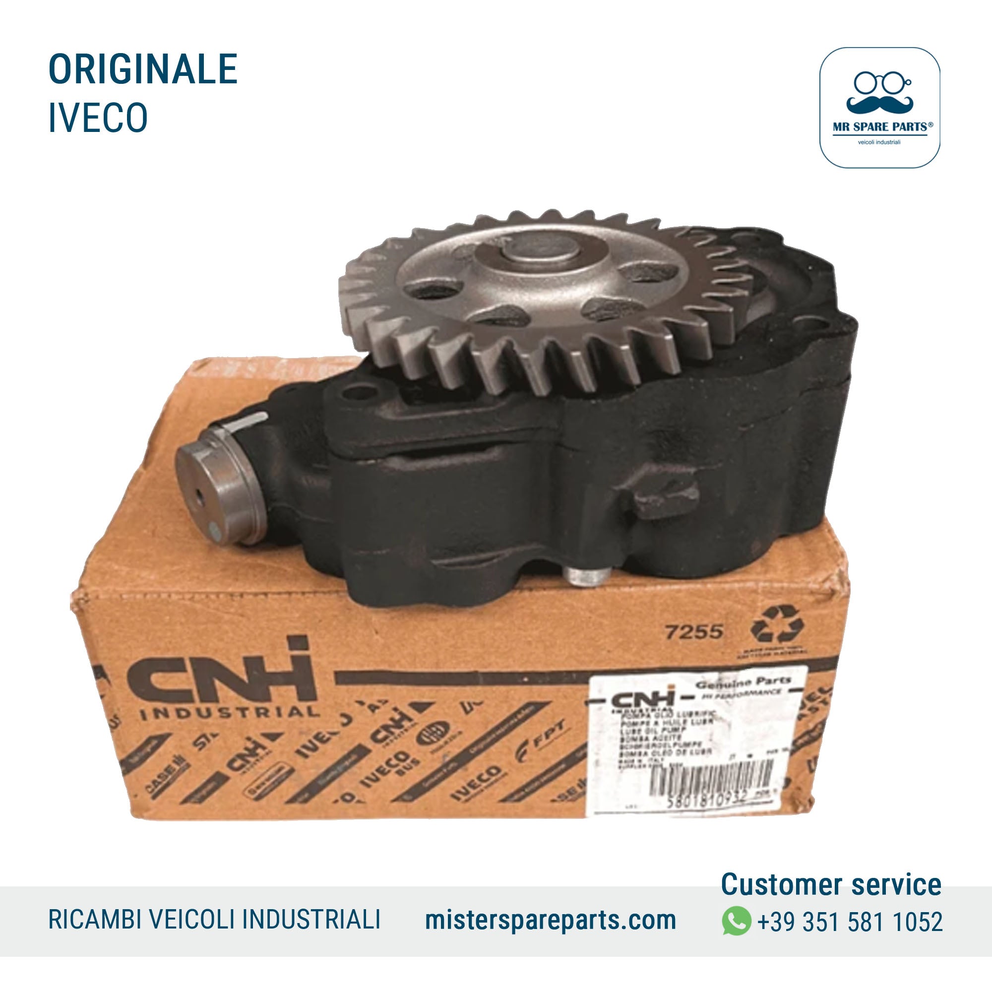 Pompa olio motore per il sistema di lubrificazione dei motori FPT a 3 cilindri IVECO EUROSTAR EUROTRAKKER STRALIS Originale OE 5801810932