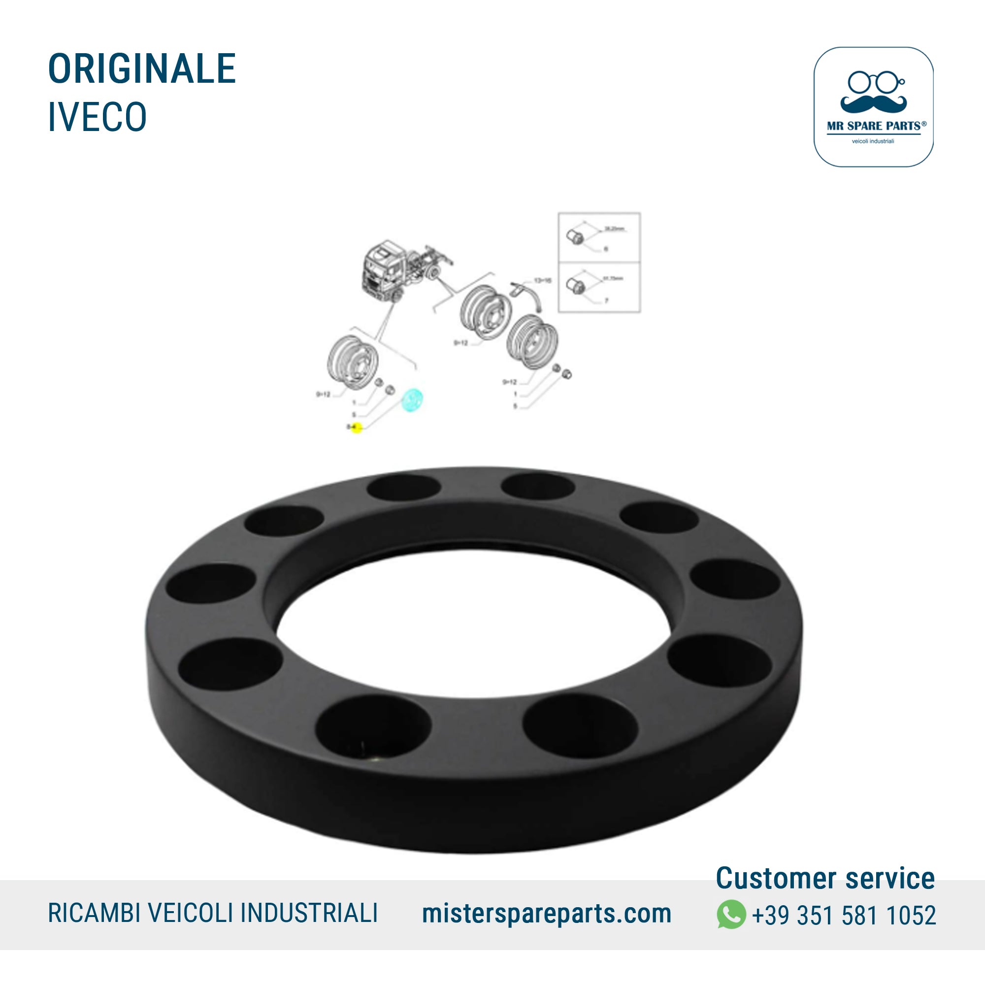 COPRICERCHI RUOTA COPRIMOZZO Diam 410 mm Iveco Stralis Eurostar 41027910 41031210 5802190433