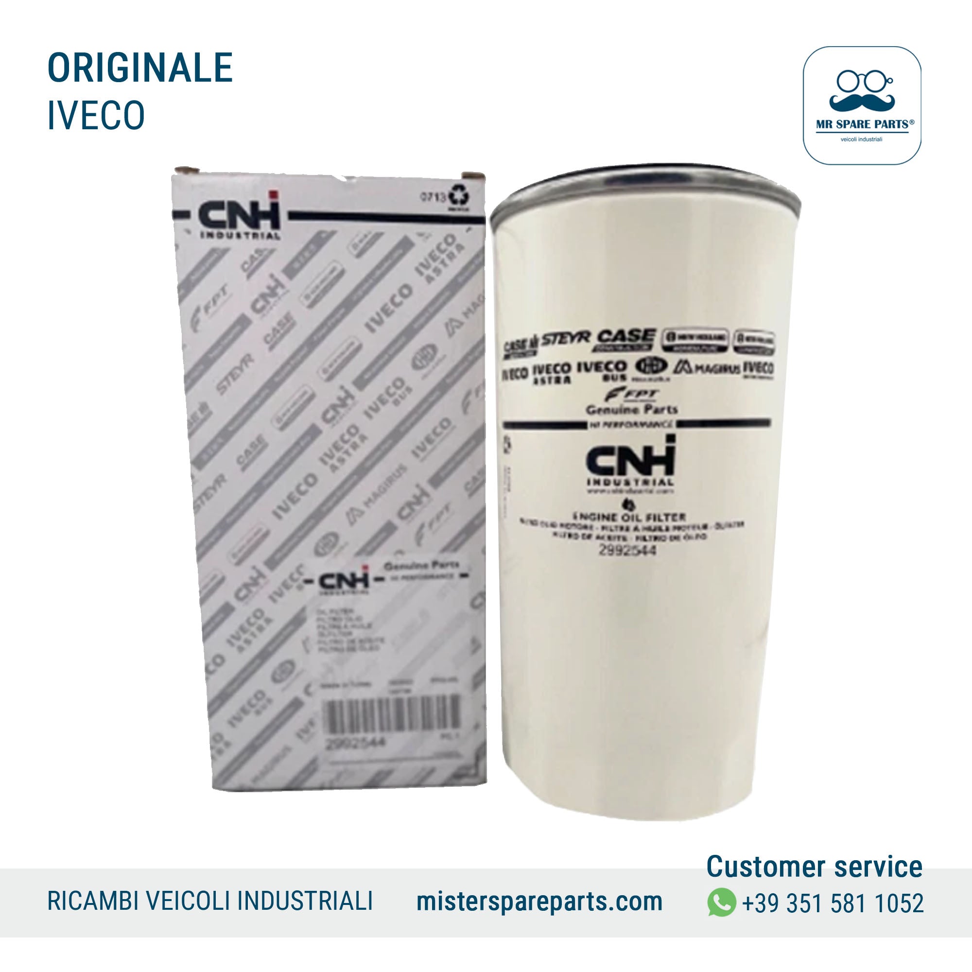 Filtro olio originale Iveco Eurocargo Stralis Trakker Eurotech OE 2992544
